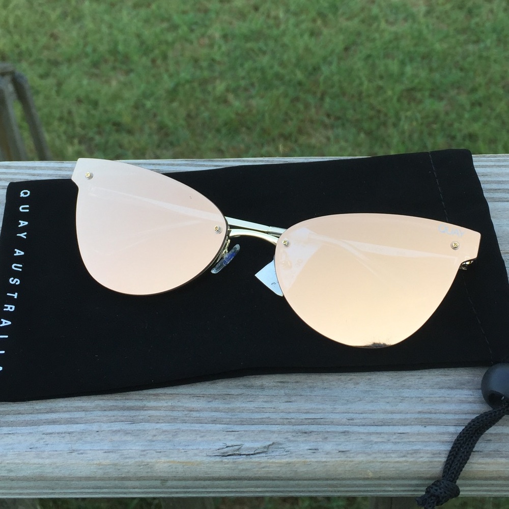Quay Australia Lady Luck Gold Cat Eye Sunglasses